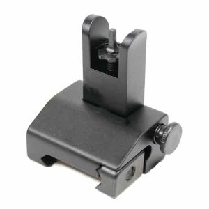 AR 15 Spring Loaded Slim Back Up Iron Sights on AR 15 Pistol