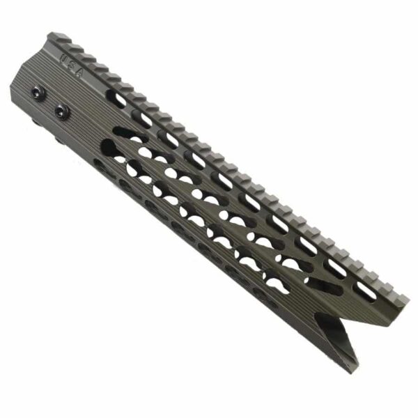 AR-15 KeyMod Free Float 10" Shark Mouth Handguard in OD GREEN *CLOSEOUT*