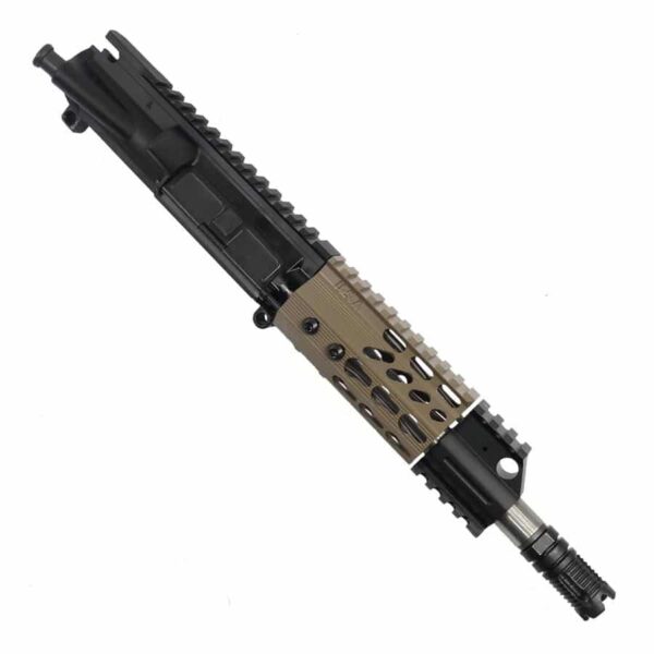 AR-15 Pistol Upper with 4" Octagonal KeyMod and Mini Flash Hider In FDE