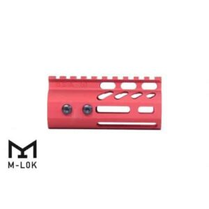 AR15 4" Ultralight M-LOK Free Float Handguard Red side view