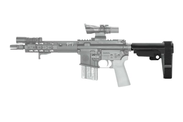 AR15 SB Tactical Mil-Spec Tube Stabilizing Brace SBA3 Closed on Pistol