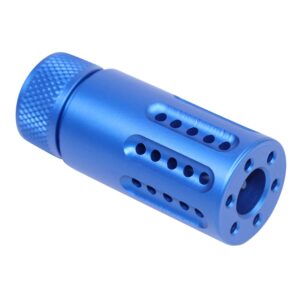 AR-15 Mini Slip Over Fake Suppressor with Ported Gatling Style Brake (Anodized Blue)