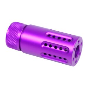 AR-15 Mini Slip Over Fake Suppressor with Ported Gatling Style Brake (Anodized Purple)