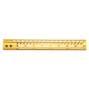 AR-15 M-LOK 15" Ultra Light Free Float Handguard in Anodized Gold