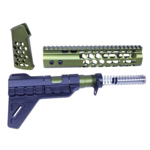 AR-15 Anodized Green Honeycomb Pistol Furniture Set