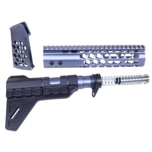 AR-15 Anodized Grey Honeycomb Pistol Furniture Set