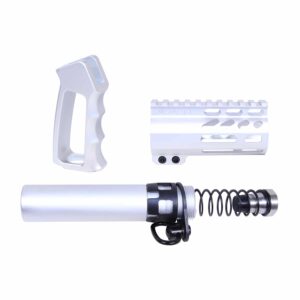 AR-15 Micro Pistol Furniture Set in Anodized Clear Aluminum