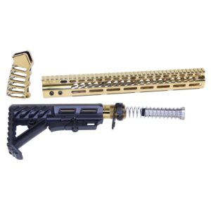 AR-15 Ultra Rifle Furniture Set Gold Dipped