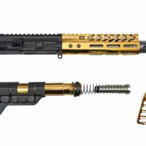 AR-15 Pistol Upper Gold Plated 5.56 M-LOK Gold Dipped Upper Set