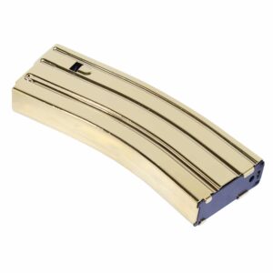 AR 5.56 Cal 30 Round Magazine With Anti-Tilt Follower Gold Dipped