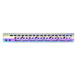 AR-15 M-LOK 15" Ultra Light Free Float Handguard in Matte Rainbow PVD