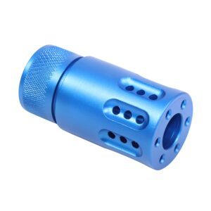 AR-15 Micro Slip Over Barrel Shroud with Ported Gatling Style in Anodized Blue