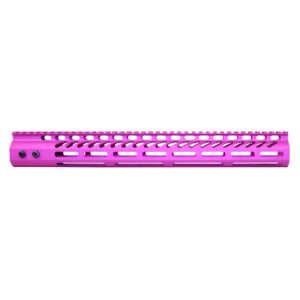 AR-15 15" M-LOK System Free Floating Handguard With Rail in Anodized Pink