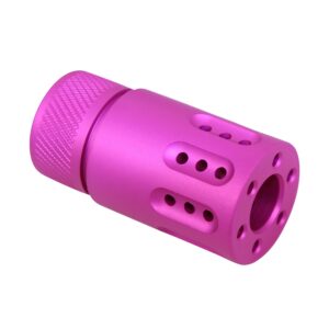 AR-15 Micro Slip Over Barrel Shroud with Ported Gatling Style in Anodized Pink