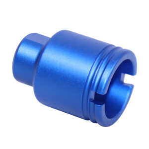 .308 Stubby Slim Compact Flash Can in Anodized Blue